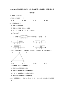 2019-2020学年湖北省武汉市东湖高新区七年级下学期期末数学试卷-(解析版)