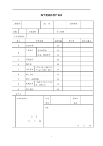 某建设公司施工现场检查评分记录表