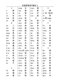 汉语拼音音节索引表很漂亮的完整版