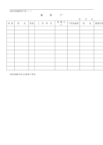 某房地产公司新客户登记表