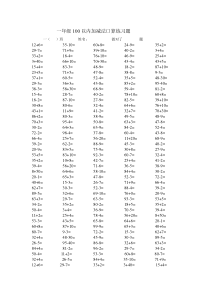 一年级100以内加减法口算练习题