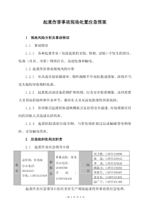 起重伤害事故现场处置应急预案