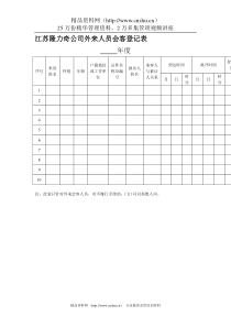 江苏隆力奇公司外来人员会客登记表