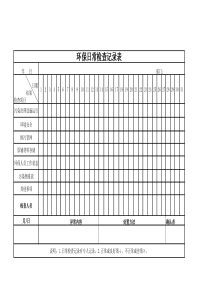 环保日常检查记录表