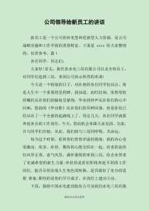 公司领导给新员工的讲话