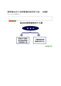 推荐最全29个自我管理的高效率工具