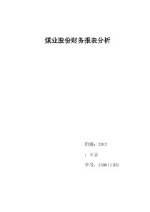 大同煤业股份有限公司管理系统财务报表格分析资料报告