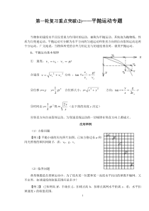 高三第一轮物理平抛运动专题复习(含详细解答步骤)