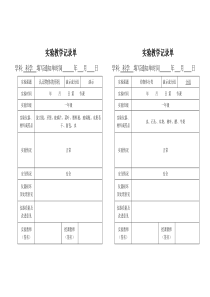 (精品)教科版小学1-6年级下册科学实验记录单