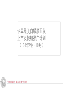 04年9-10月美白嫩肤面膜上市及促销推广计划