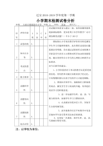 迁安20182019学年度第一学期期末考试英语试卷分析