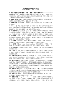 麻醉解剖学复习指导