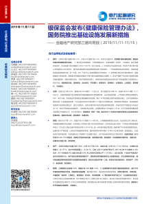 金融地产行业银保监会发布健康保险管理办法国务院推出基础设施发展新措施2019