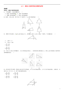 九年级数学上册4.5相似三角形判定定理的证明练习(新版)北师大版