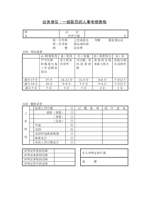 一般职员的人事考绩表格