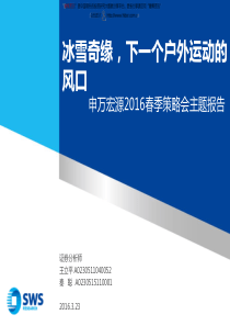20160323申万宏源旅游行业2016春季策略会主题报告冰雪奇缘下一个户外运动的风口