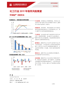 大公国际化工行业2019年信用风险展望2019116页