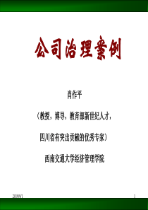 厦门大学公司治理案例分析