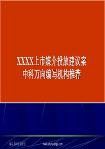 XX上市媒介投放建议案