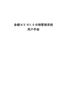 K3V110分销管理系统用户手册