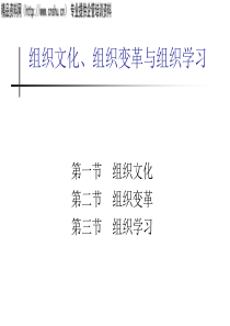 组织文化、组织变革与组织学习(1)