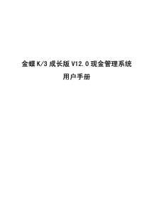 K3成长版V120现金管理系统用户手册