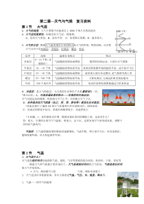 浙教版科学八年级上册第2章-天气与气候复习资料