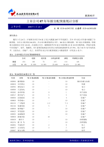 上市公司07年年报分配预案统计分析(研报)-上市公司07