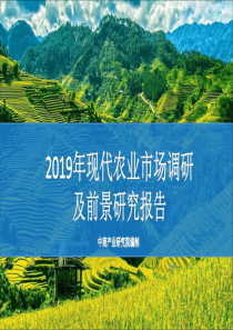 中商产业研究院2019年现代农业市场调研及前景研究报告2019148页