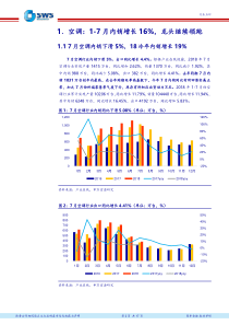 家用电器行业2018年7月家电零售和企业出货端数据解读18冷年空调内销增长1917页