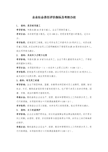 企业社会责任评价指标及考核办法