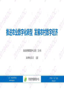 2019中国农业展望大会推进农业数字化转型发展农村数字经济王小兵农业农村部信息中心主任2019418