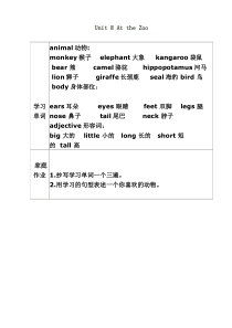 朗文新派少儿英语基础级第8单元知识点