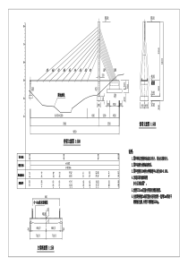 独塔混凝土斜拉桥图纸主跨76米全长985米总宽72米公路桥nbspspanclasszip含CAD文