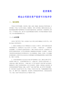 投资案例绿远公司固定资产投资可行性评价