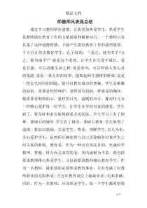 师德师风表现总结