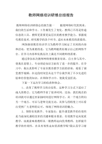 教师网络培训研修总结报告