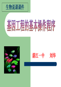 【全国百强校】广东省湛江市第一中学高二生物说课课件：选修三-1.2基因工程的基本操作程序-(共38张