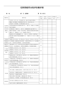 任职资格符合性评价测评表