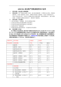 6SIGMA优化资产采购系统项目计划书