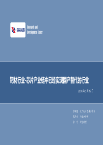 靶材行业芯片产业链中已经实现国产替代的行业20180517信达证券17页