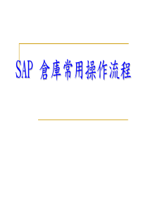 SAP仓库管理操作手册