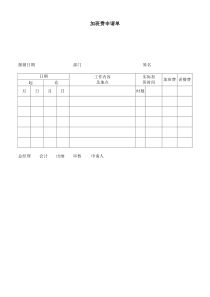 加班费申请单