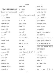 新版统编版小学六年级上英语单词表.(优选)