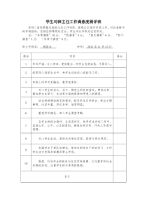 学生对班主任工作满意度测评表