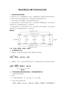 氧化还原反应与离子反应知识点总结及练习题