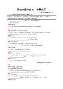 高中英语语法专题特训12情景交际