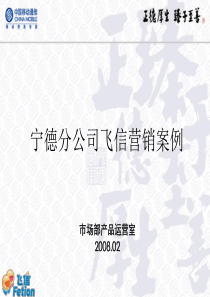 福建移动某分公司飞信营销案例