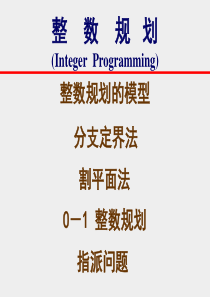 整数规划IntegerProgramming