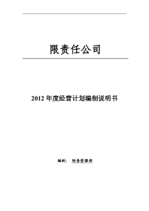 XXXX公司经营计划与预算手册